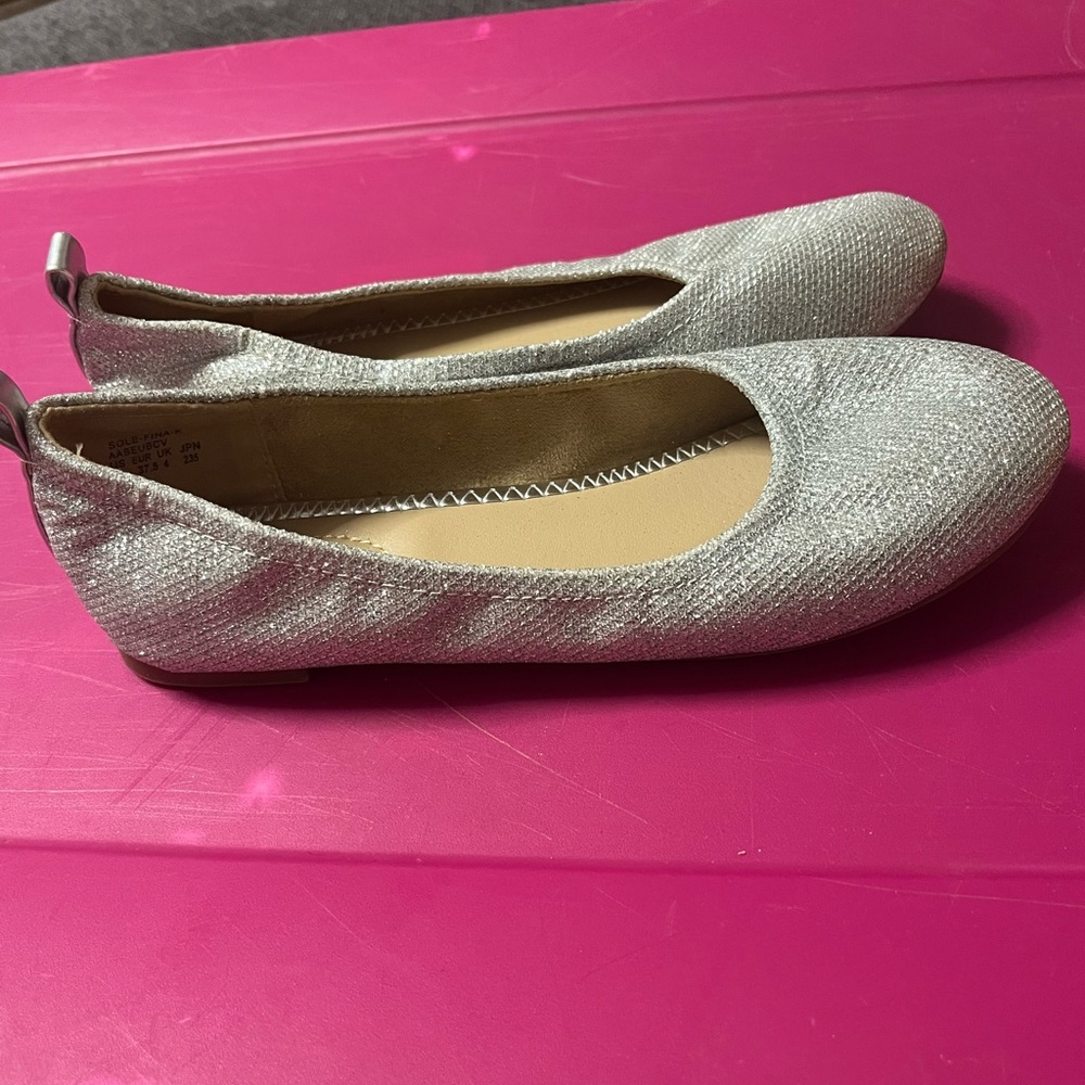 Dream Pairs Silver Dress Shoes with Classic Ballet Design
